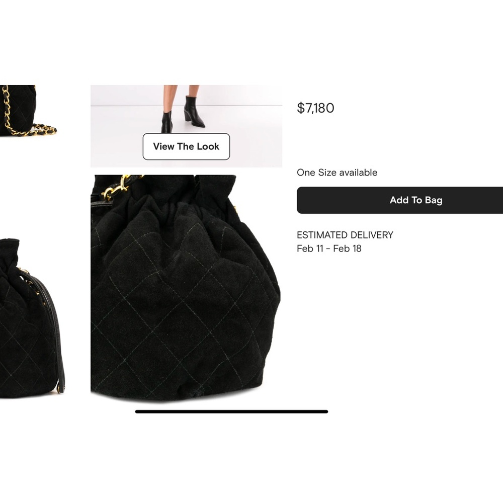 AMAZING CHANEL VINTAGE PURPLE bag with drawstring handles, 24 gold-plated chain. - Picture 11 of 12